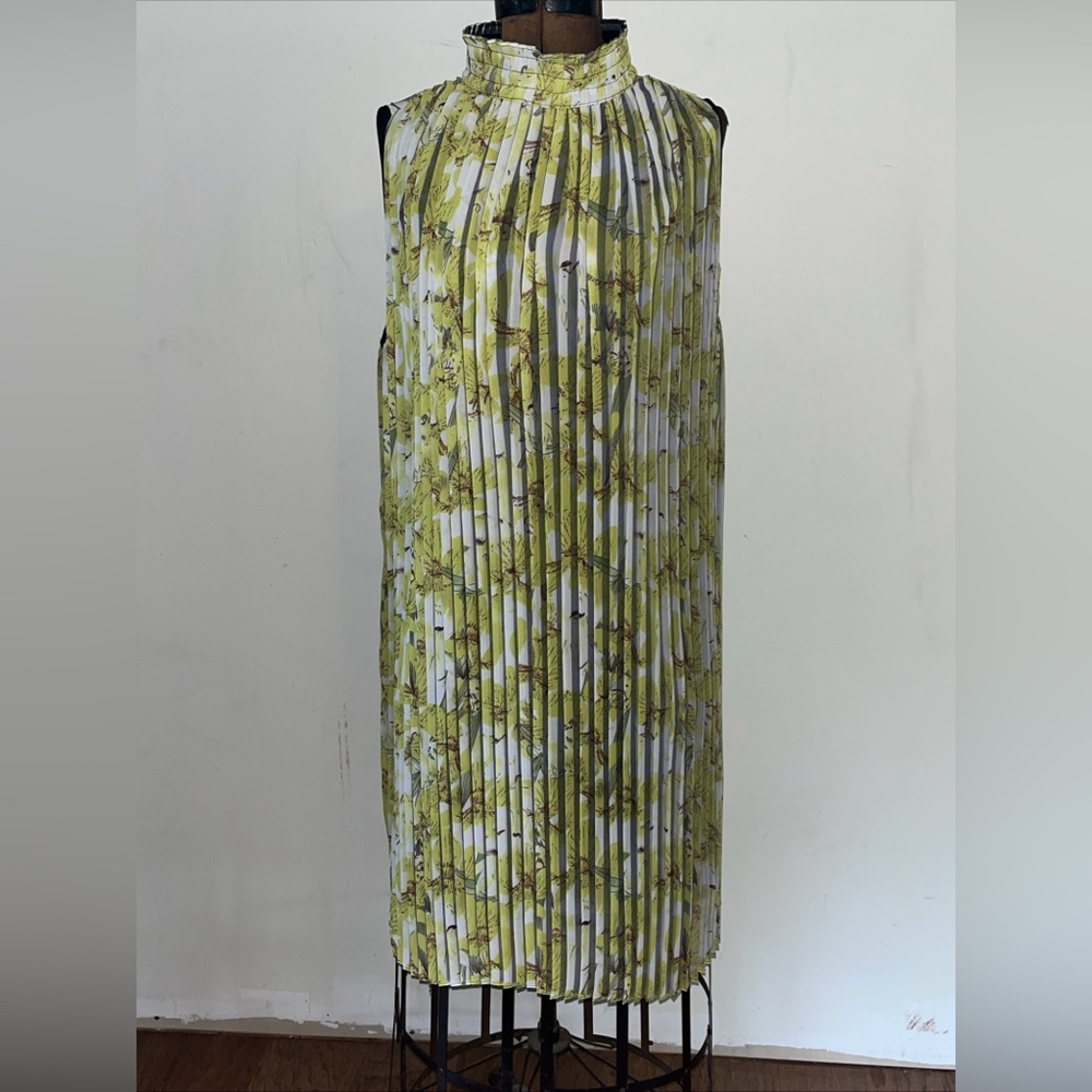 Vintage Green and White Bubble Midi Dress